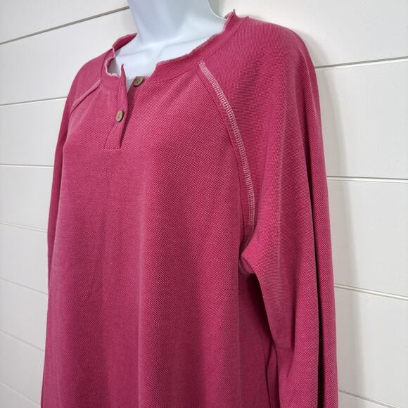 Sunshine & Rodeos Accent Buttons Lightweight Knit Sweater Vivid Pink sz XL - Picture 4 of 8